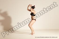 Underwear Martial art Woman White Moving poses Average long colored Dynamic poses Academic